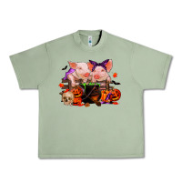 Oil Green halloween pigs Urban Heavy Tee - RanaPortraitStore