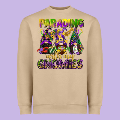 Parading With My Gnomies Mardi Gras Heavyweight Sweatshirt Designed By Cowgirlartshop