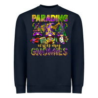 Navy parading with my gnomies mardi gras Heavyweight Sweatshirt - CowGirlArtShop