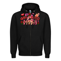 Black One loved mini Valentine's Day Zipper Hoodie - FaDigitalArtStudio