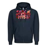 Navy One loved mini Valentine's Day Zipper Hoodie - FaDigitalArtStudio