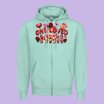One Loved Mini Valentine's Day Zipper Hoodie Designed By Fadigitalartstudio