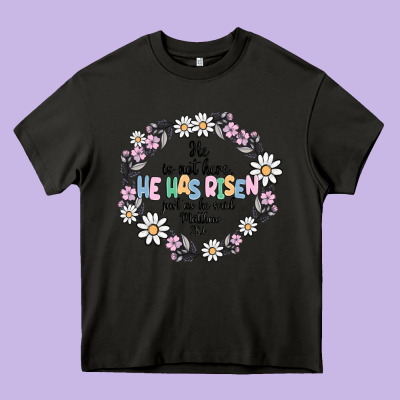 He Has Risen Heavy Core Tee Designed By Maliassmallbusiness