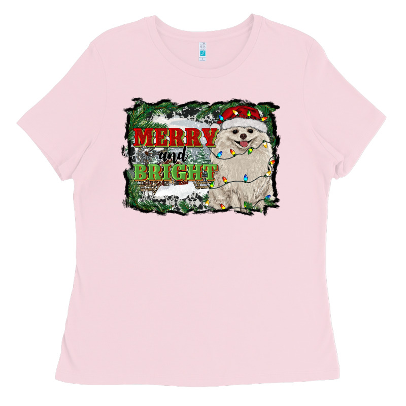 Merry And Bright Pomeranian Ladies Tee by RanaPortraitStore | Teevron