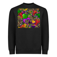 Black mardi gras hearts Heavyweight Sweatshirt - CowGirlArtShop