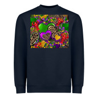Navy mardi gras hearts Heavyweight Sweatshirt - CowGirlArtShop