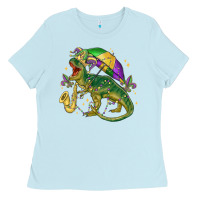 Baby Blue mardi gras tree rex Ladies Tee - MaliasSmallBusiness