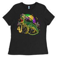 Black mardi gras tree rex Ladies Tee - MaliasSmallBusiness