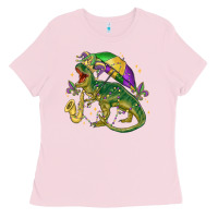 Bubblegum Pink mardi gras tree rex Ladies Tee - MaliasSmallBusiness