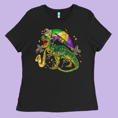 Mardi Gras Tree Rex Ladies Tee Designed By Maliassmallbusiness