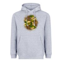 Heather Grey camouflage and leopard patch Heavyweight Hoodie - BundleAndBundleShop