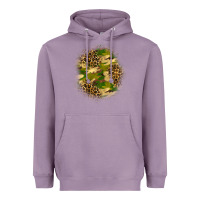 Lavender camouflage and leopard patch Heavyweight Hoodie - BundleAndBundleShop