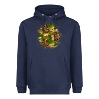 Navy camouflage and leopard patch Heavyweight Hoodie - BundleAndBundleShop
