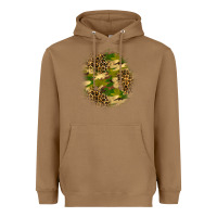 Toasted Coconut camouflage and leopard patch Heavyweight Hoodie - BundleAndBundleShop