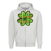 Dove Grey St. Patrick's Lucky babe Zipper Hoodie - OliviaCreatesArt