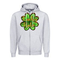 Heather Grey St. Patrick's Lucky babe Zipper Hoodie - OliviaCreatesArt