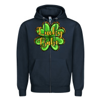 Navy St. Patrick's Lucky babe Zipper Hoodie - OliviaCreatesArt