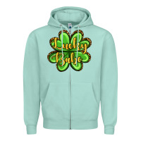 Seafoam St. Patrick's Lucky babe Zipper Hoodie - OliviaCreatesArt