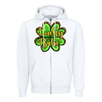 White St. Patrick's Lucky babe Zipper Hoodie - OliviaCreatesArt