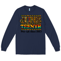 Navy juneteenth free ish since 1965 Long Sleeve Tee - NancyCooperArtShop