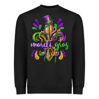 Black mardi gras fleur de lis Heavyweight Sweatshirt - CowGirlArtShop