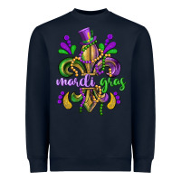 Navy mardi gras fleur de lis Heavyweight Sweatshirt - CowGirlArtShop