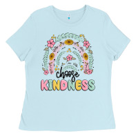 Baby Blue choose kindness Ladies Tee - MaliasSmallBusiness