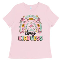 Bubblegum Pink choose kindness Ladies Tee - MaliasSmallBusiness