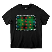 Black christmas buffalo plaid and lights background Heavy Core Tee - AdoDesignShop