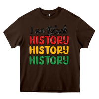 Chocolate Brown i am black history Heavy Core Tee - MaliasSmallBusiness