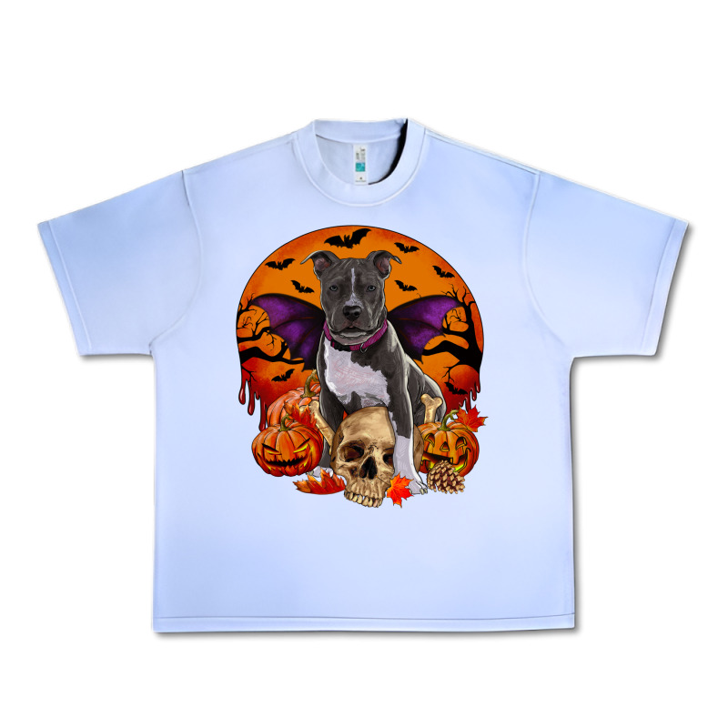 Halloween Pitbull Dog Urban Heavy Tee by RanaPortraitStore | Teevron