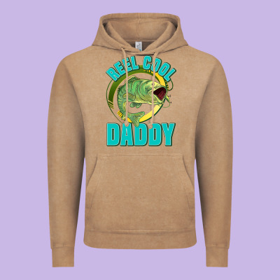 Reel Cool Daddy Vintage Hoodie Designed By Jasminsmagicworld