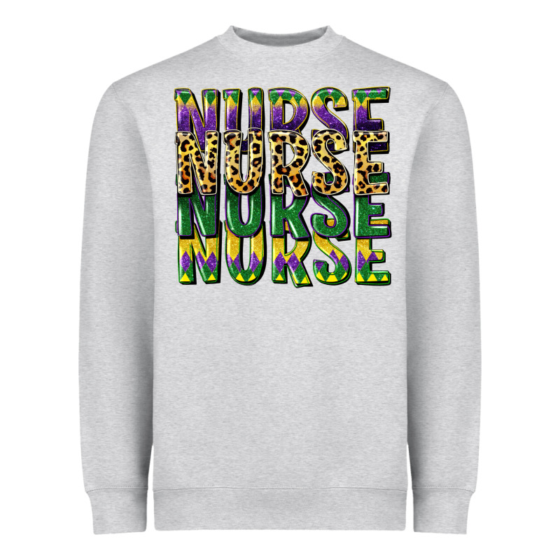 Nurse Mardi Gras Heavyweight Sweatshirt by CowGirlArtShop | Teevron