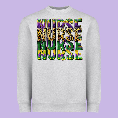 Nurse Mardi Gras Heavyweight Sweatshirt Designed By Cowgirlartshop