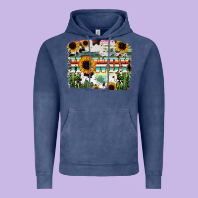 Howdy Serape And Sunflower Vintage Hoodie Designed By Ranaportraitstore