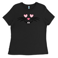 Black bunny face easter Ladies Tee - MaliasSmallBusiness