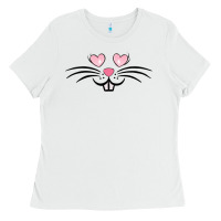 White bunny face easter Ladies Tee - MaliasSmallBusiness