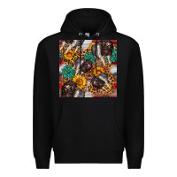 Black baby hampshire pig sunflowers seamless pattern Premium Hoodie - FaDigitalArtStudio