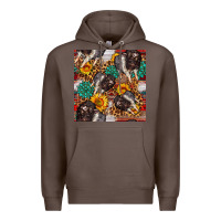 Coffee baby hampshire pig sunflowers seamless pattern Premium Hoodie - FaDigitalArtStudio