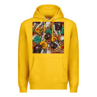 Lemon baby hampshire pig sunflowers seamless pattern Premium Hoodie - FaDigitalArtStudio