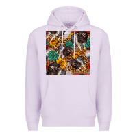Baby Hampshire Pig Sunflowers Seamless Pattern Premium Hoodie | Teevron