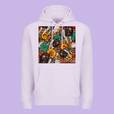Baby Hampshire Pig Sunflowers Seamless Pattern Premium Hoodie Designed By Fadigitalartstudio