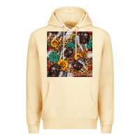 Pina Colada baby hampshire pig sunflowers seamless pattern Premium Hoodie - FaDigitalArtStudio