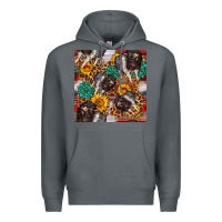Rock baby hampshire pig sunflowers seamless pattern Premium Hoodie - FaDigitalArtStudio