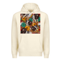 Sandshell baby hampshire pig sunflowers seamless pattern Premium Hoodie - FaDigitalArtStudio