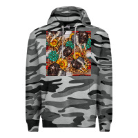 Slate Camo baby hampshire pig sunflowers seamless pattern Premium Hoodie - FaDigitalArtStudio