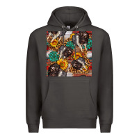 Smoke baby hampshire pig sunflowers seamless pattern Premium Hoodie - FaDigitalArtStudio