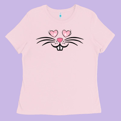 Bunny Face Easter Ladies Tee Designed By Maliassmallbusiness