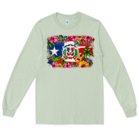 Matcha Dominican Republic and Puerto Rico Flag Long Sleeve Tee - texasbilliewilder