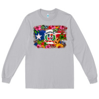 Moon Dust Dominican Republic and Puerto Rico Flag Long Sleeve Tee - texasbilliewilder